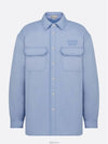 Overshirt Cotton Jacket Blue - DIOR - BALAAN 8