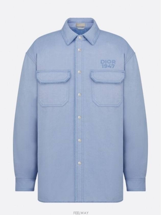 Overshirt Cotton Jacket Blue - DIOR - BALAAN 8