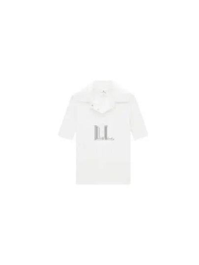 Logo Polo Short Sleeve Knit Top White - COURREGES - BALAAN 2