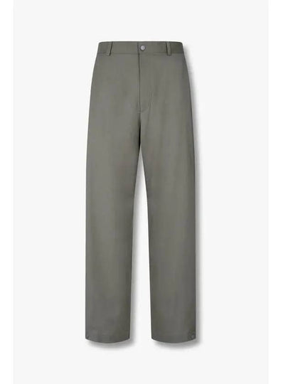 Men s One Chin Wide Wool Pants Dark Khaki - EMPORIO ARMANI - BALAAN 1