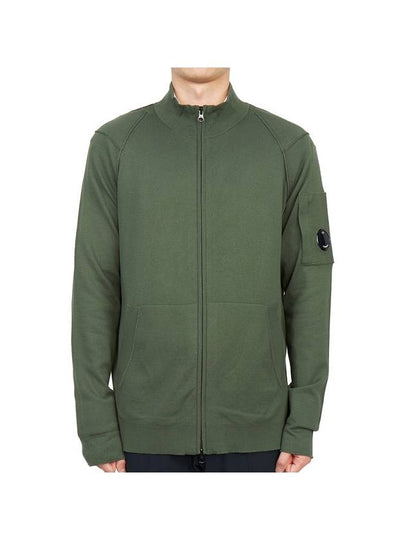 Men's Lens Wappen Zip-Up Cardigan Green - CP COMPANY - BALAAN 2