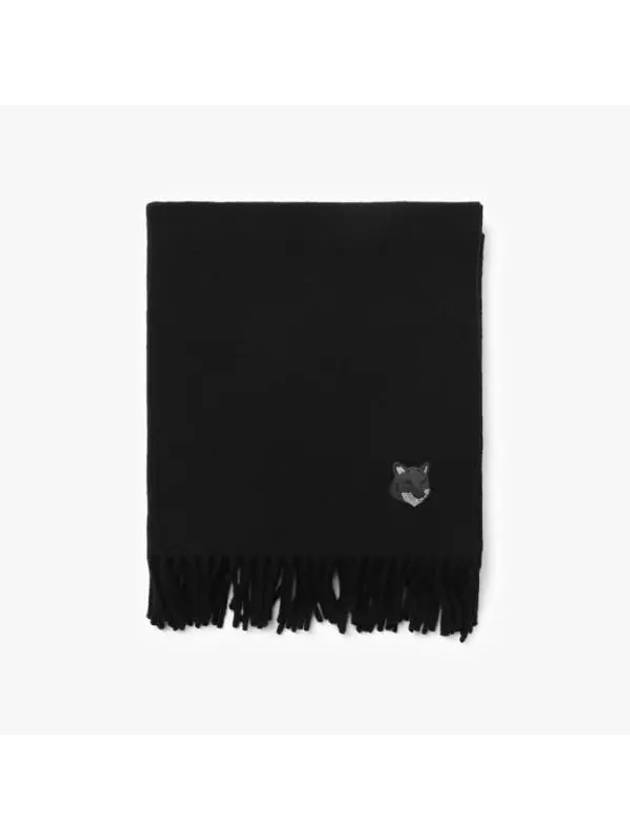 Wool Fox Head Muffler Black - MAISON KITSUNE - BALAAN 3