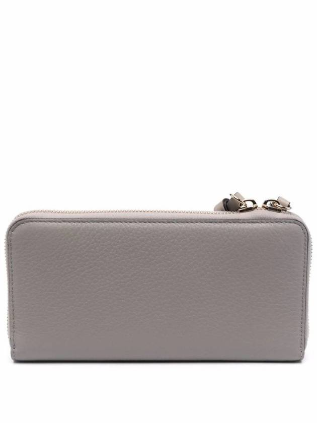 Alphabet Charm Grain Leather Long Wallet Grey - CHLOE - BALAAN 3