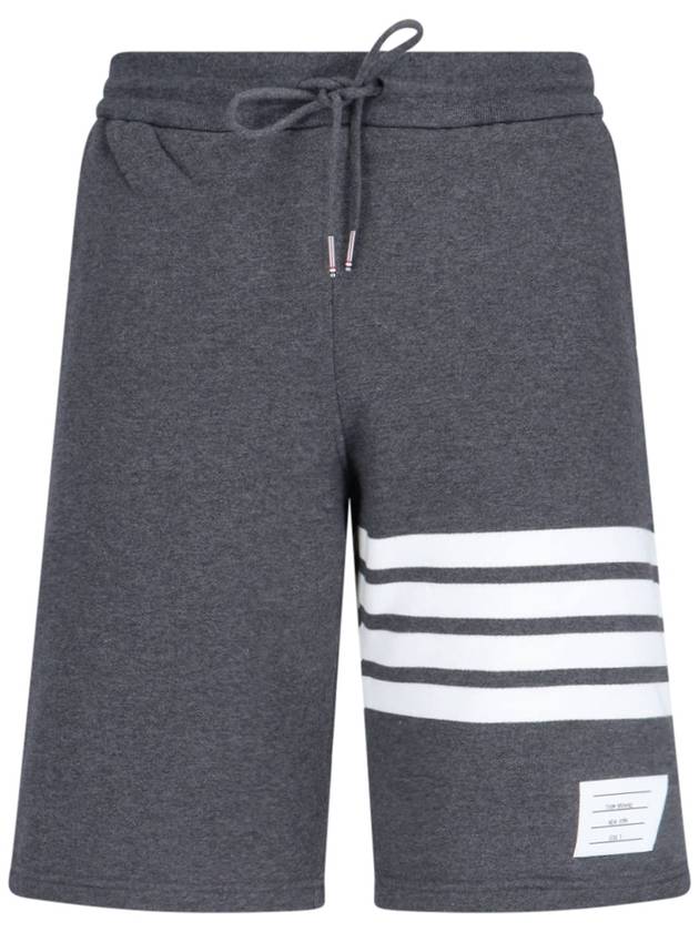 Cotton Loopback Knit Engineered 4-Bar Sweatshorts Dark Grey - THOM BROWNE - BALAAN 2