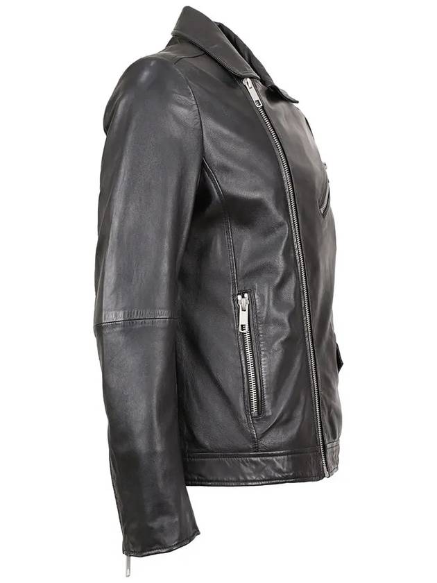 Slim fit biker leather black jumper - IKALOOOK - BALAAN 3