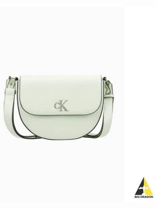 JEANS Women s Mint CKJ Minimal Monogram Flab Wrap Saddle Bag DH3477 319 - CALVIN KLEIN - BALAAN 1