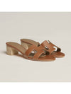 Oasis Calfskin Slipper Heels Gold Piqures Ecrues - HERMES - BALAAN 2