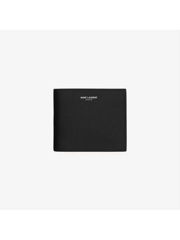 Logo East West Half Wallet Black - SAINT LAURENT - BALAAN 2