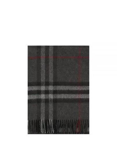 Check Cashmere Scarf Charcoal - BURBERRY - BALAAN 2