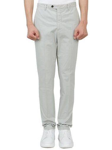 Men's Cotton Blend Straight Pants Grey - DRUMOHR - BALAAN 1