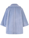 Women's Placido Teddy Bear Alpaca Wool Cape Blue - MAX MARA - BALAAN 3