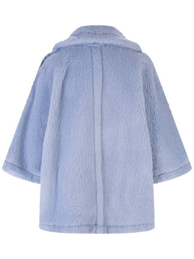 Women's Placido Teddy Bear Alpaca Wool Cape Blue - MAX MARA - BALAAN 3