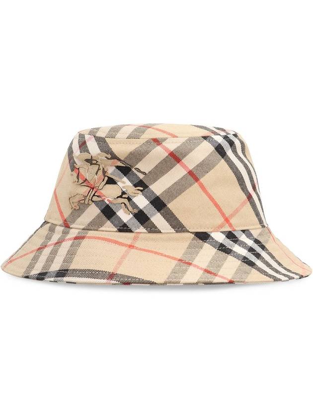 Check Cotton Blend Bucket Hat Beige - BURBERRY - BALAAN 3