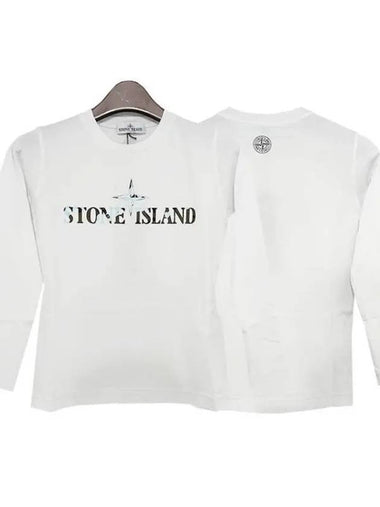 Kids Logo Long Sleeve T Shirt 6 8 Ivory 791621151 V0093 270419 1095943 - STONE ISLAND - BALAAN 1