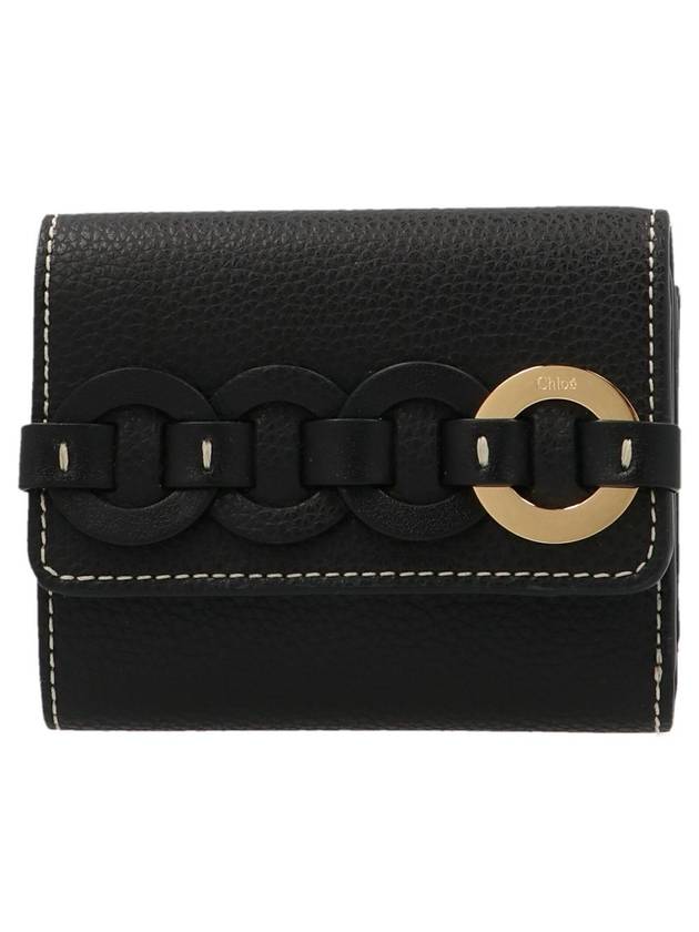 Darryl Small Calfskin 3-fold Bicycle Wallet Black - CHLOE - BALAAN.