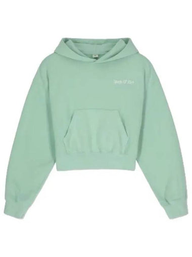 Italic Logo Embroidered Crop Hood Jade - SPORTY & RICH - BALAAN 1