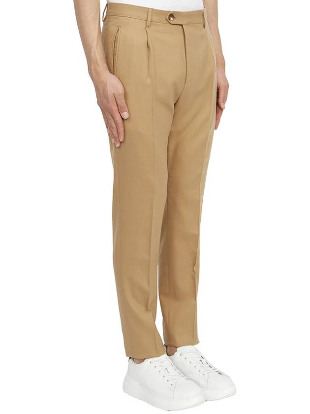 Pressed Crease Wool Straight Pants Beige - ETRO - BALAAN 4