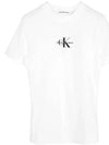 White monologo t shirt J20J221426 YAF - CALVIN KLEIN - BALAAN 1