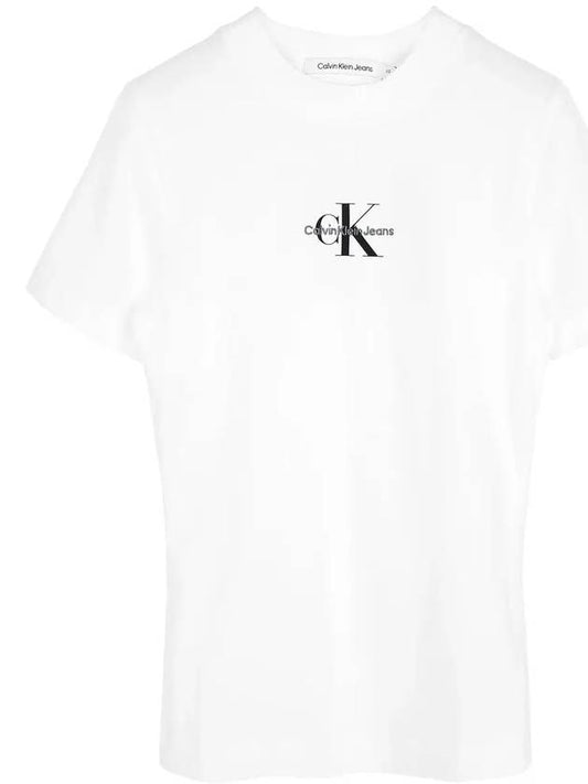 White monologo t shirt J20J221426 YAF - CALVIN KLEIN - BALAAN 1