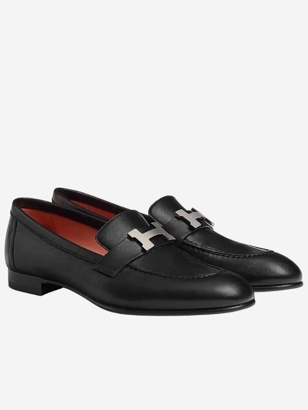 Paris Loafers Goatskin Palladium Noir - HERMES - BALAAN 4