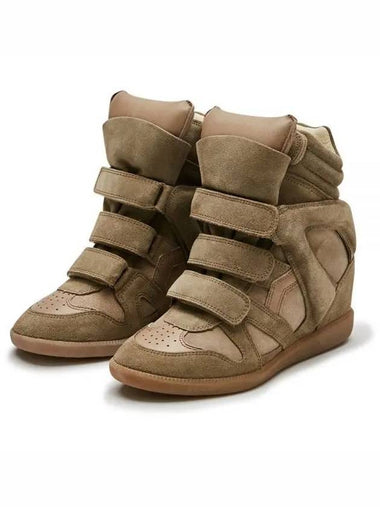 Women s Over Basket Wedge High Top Taupe Sneakers 1208158 - ISABEL MARANT - BALAAN 1