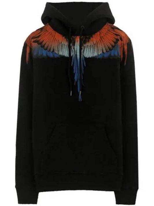 Double Wings Print Hoodie Black - MARCELO BURLON - BALAAN 2