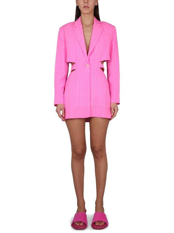 La Robe Bari Blazer Midi Dress Pink - JACQUEMUS - BALAAN 1