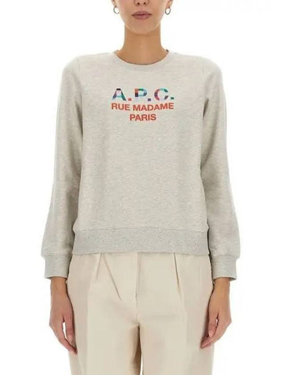 Women's Color Block Logo Sweat Sweatshirt Ecru Header - A.P.C. - BALAAN 2