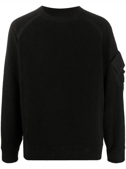 Men's Fleece Lens Pocket Sweatshirt Black - CP COMPANY - BALAAN.