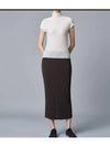 Skirt hatching pleated dark brown size 2 - ISSEY MIYAKE - BALAAN 2