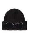 Extra Fine Merino Wool Goggle Beanie Black - CP COMPANY - BALAAN 2