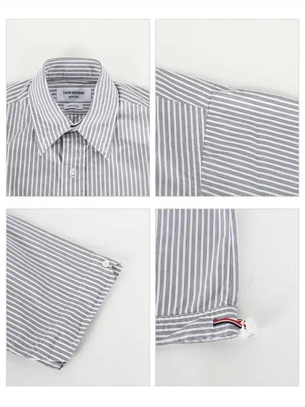 Striped Short Sleeve Shirt Navy - THOM BROWNE - BALAAN 5