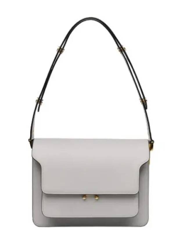 Medium Saffiano Trunk Shoulder Bag Pelican - MARNI - BALAAN 1