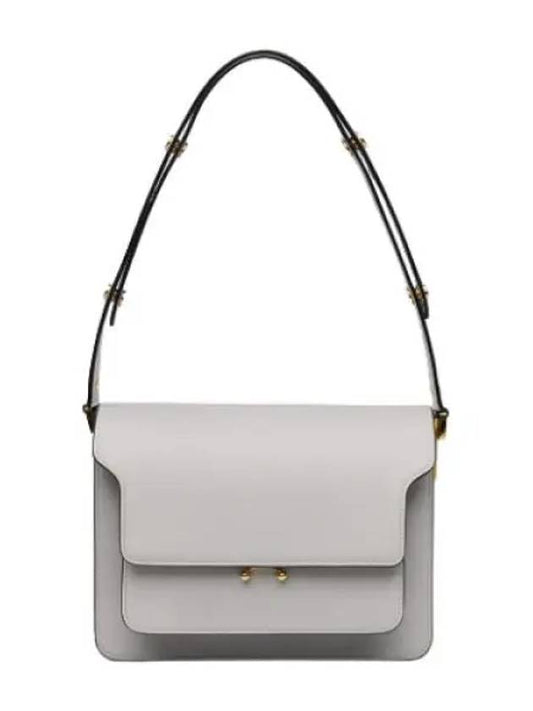 Medium Saffiano Trunk Shoulder Bag Pelican - MARNI - BALAAN 1