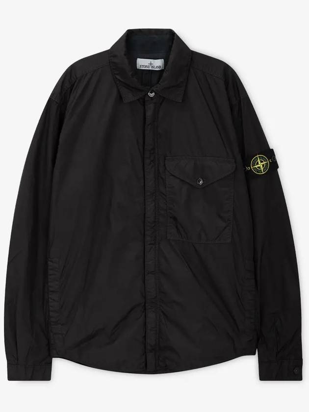 Logo Patch Zip Up Jacket Black - STONE ISLAND - BALAAN 3