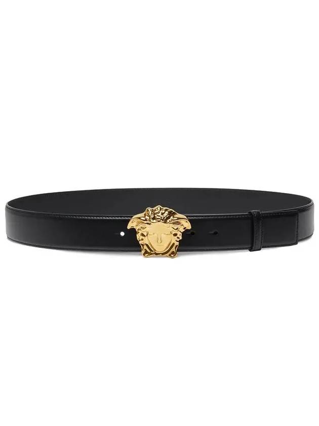 Medusa Buckle Leather Belt Black - VERSACE - BALAAN 2