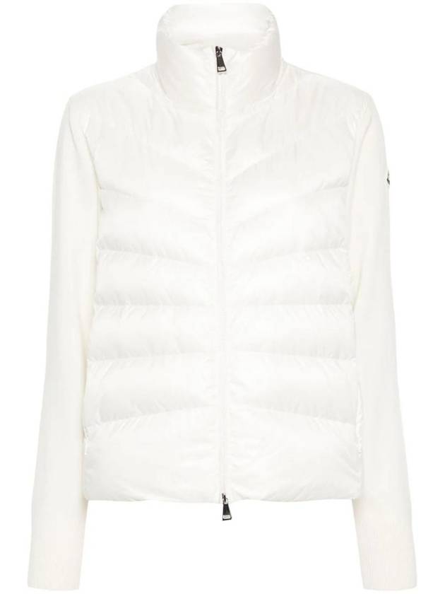 Women s Padded Wool Cardigan White - MONCLER - BALAAN 1