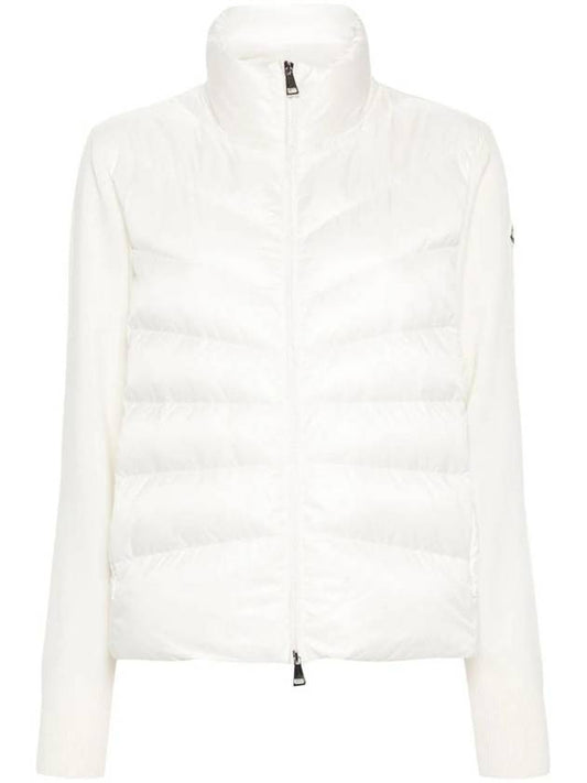 Women s Padded Wool Cardigan White - MONCLER - BALAAN 1