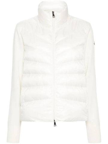 Women's Padded Wool Cardigan White - MONCLER - BALAAN 1