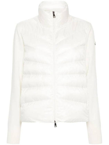 Women's Padded Wool Cardigan White - MONCLER - BALAAN 1