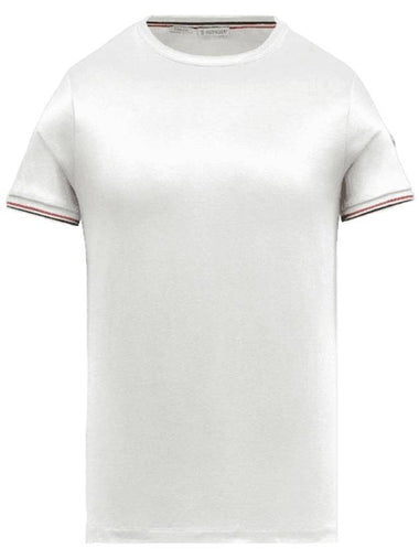 Arm Logo Crew Neck Cotton Short Sleeve T-Shirt White - MONCLER - BALAAN 1