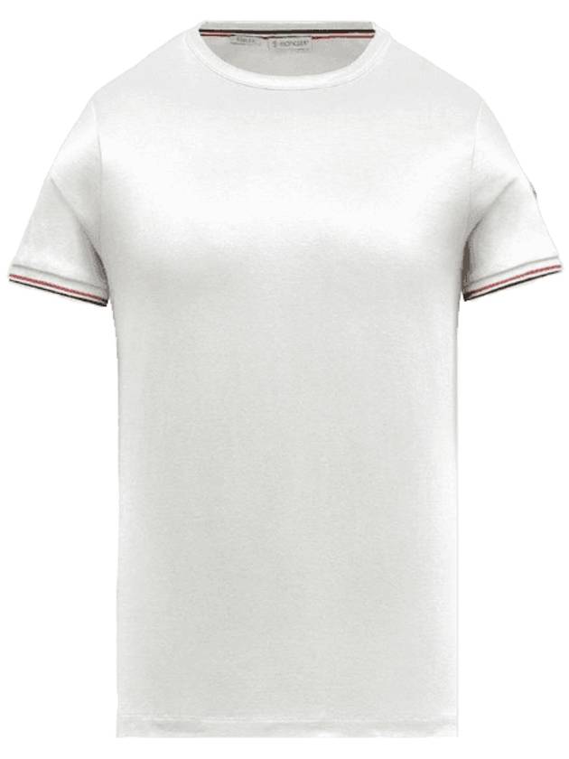 Arm Logo Crew Neck Cotton Short Sleeve T-Shirt White - MONCLER - BALAAN 1