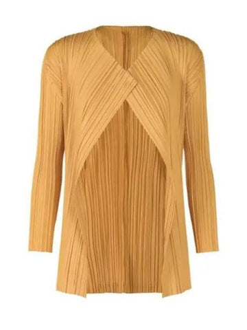 Mellow Pleats Open Cardigan Yellow - ISSEY MIYAKE - BALAAN 1