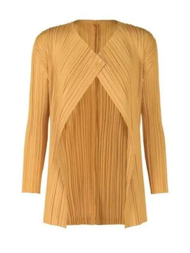 Mellow Pleats Open Cardigan Yellow - ISSEY MIYAKE - BALAAN 1