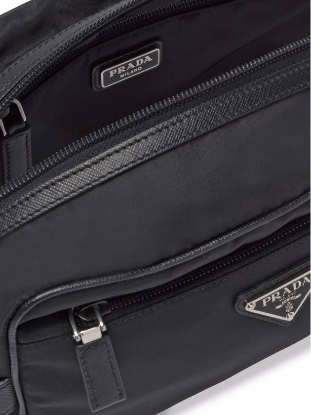 Re Nylon Saffiano Leather Travel Clutch Bag Black - PRADA - BALAAN 6