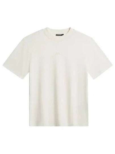 Adan Logo Mock Neck Short Sleeve T-Shirt Cloud White - J.LINDEBERG - BALAAN 2