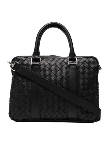 Classic Intrecciato Brief Case Black - BOTTEGA VENETA - BALAAN 1