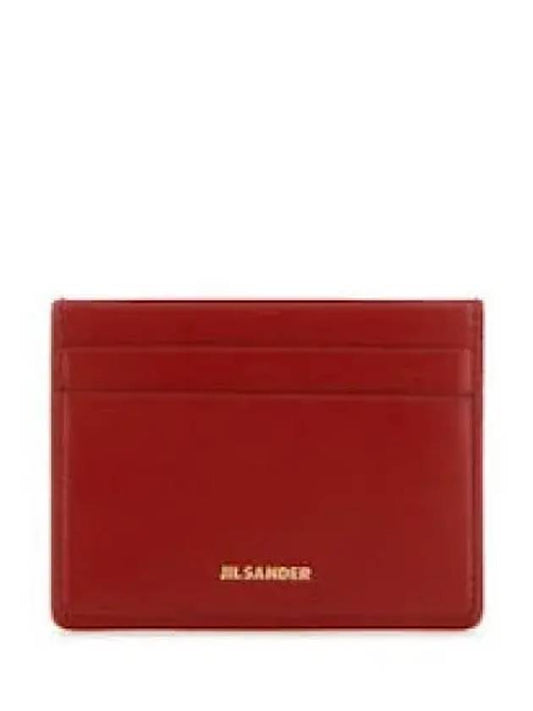 Logo Print Leather Card Wallet Red - JIL SANDER - BALAAN 2