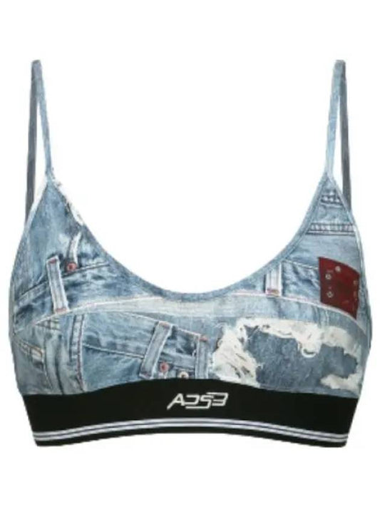 denim print bra top - ANDERSSON BELL - BALAAN 1