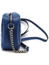 GG Marmont Matelasse Silver Hardware Small Shoulder Bag Blue - GUCCI - BALAAN 3